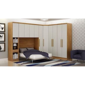 Modulado Completo Casal 6 Portas 6 Gavetas - Linea-Cumaru/Fendi - Móveis Novo Horizonte