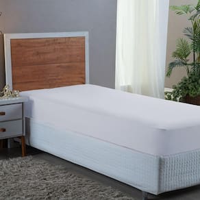 Lençol de Solteiro Avulso Com Elástico Premium Micro Percal 400 Fios Liso Branco
