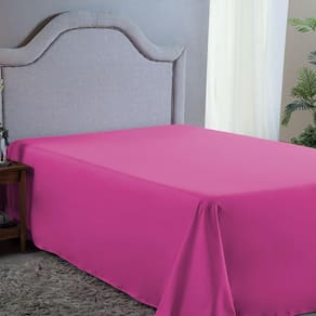 Lençol Queen Avulso Sem Elástico Premium Micro Percal 400 Fios Liso Pink