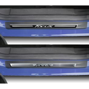 Jogo Soleira Premium Elegance Ford Novo Focus 2014 à 2020- 4 Portas ( Vinil + Resinada 8 Peças )