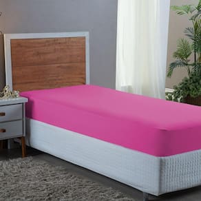 Lençol de Solteiro Avulso Com Elástico Premium Micro Percal 400 Fios Liso Pink