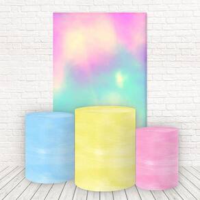 Painel Retangular E Capas 3D Sublimado Tie Dye Fkpc-993