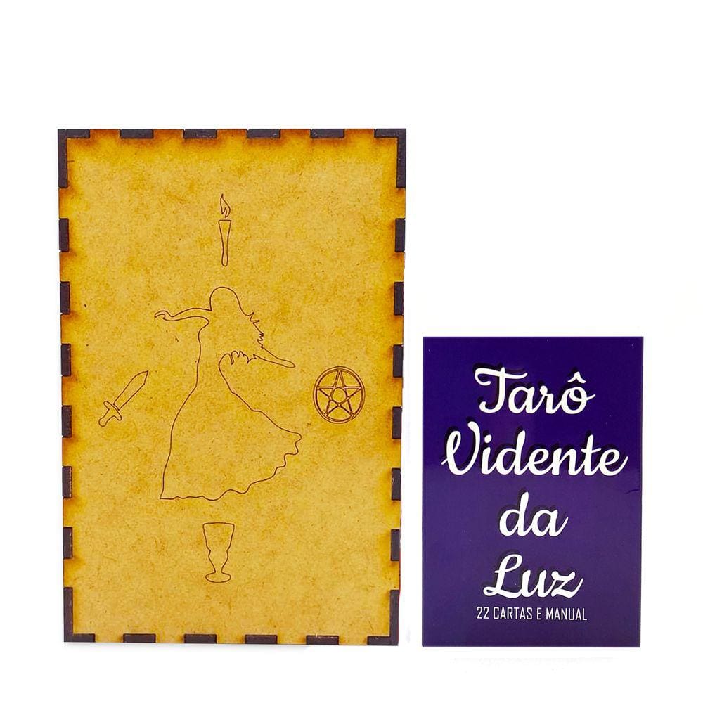 Tarô Vidente da Luz Marselha com Porta Tarô Místico Madeira