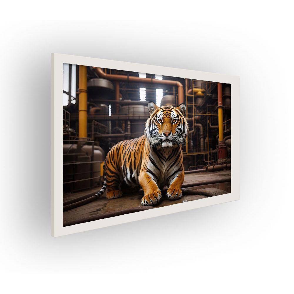 Quadro Decorativo MDF 20x28 c/ Moldura Tigre na Refinaria