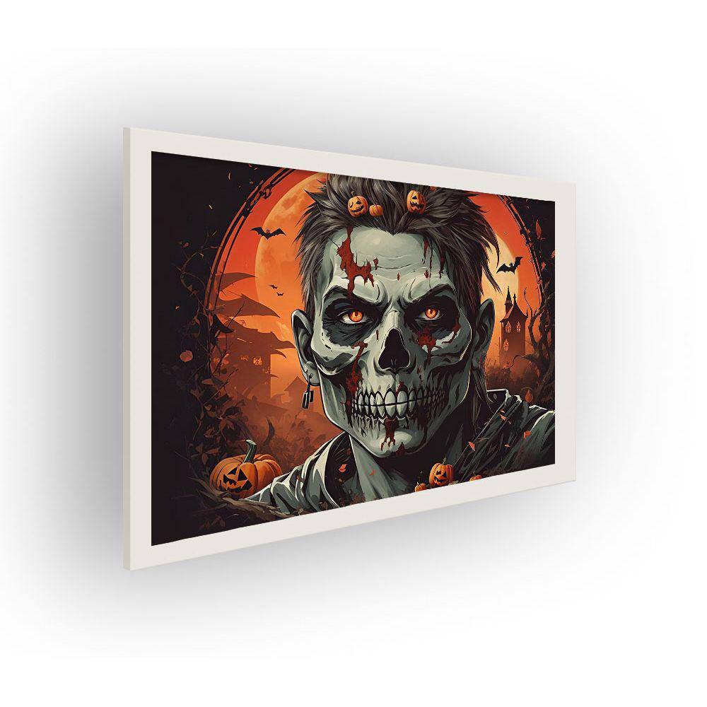 Quadro Decorativo MDF 20x28 c/ Moldura Halloween Zombie