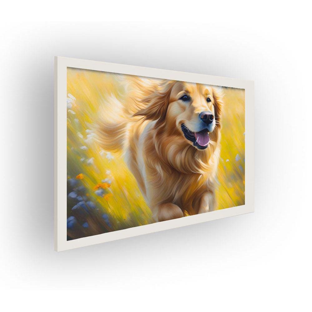 Quadro Decorativo MDF 20x28 c/ Moldura Golden Retriever