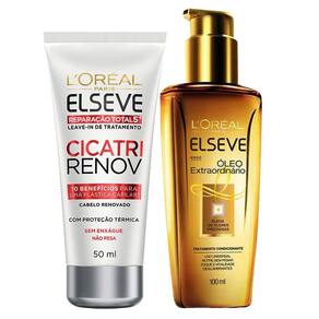 Kit Elseve Leave-In Cicatri Renov 50ml + Óleo Extraordinário 100ml