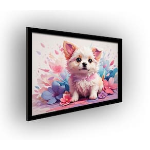 Quadro Decorativo MDF 20x28 c/ Moldura Cachorrinho