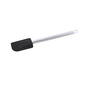 Jogo 2 Espátulas p/ Bolo Silicone Cabo Inox Preto Mimo Style