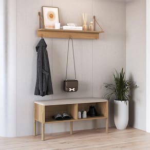 Conjunto Sapateira Banco e Prateleira Hanover Artesano