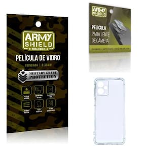 Kit Capinha Moto G14 + Película de Câmera + Película de Vidro 3D - Armyshield