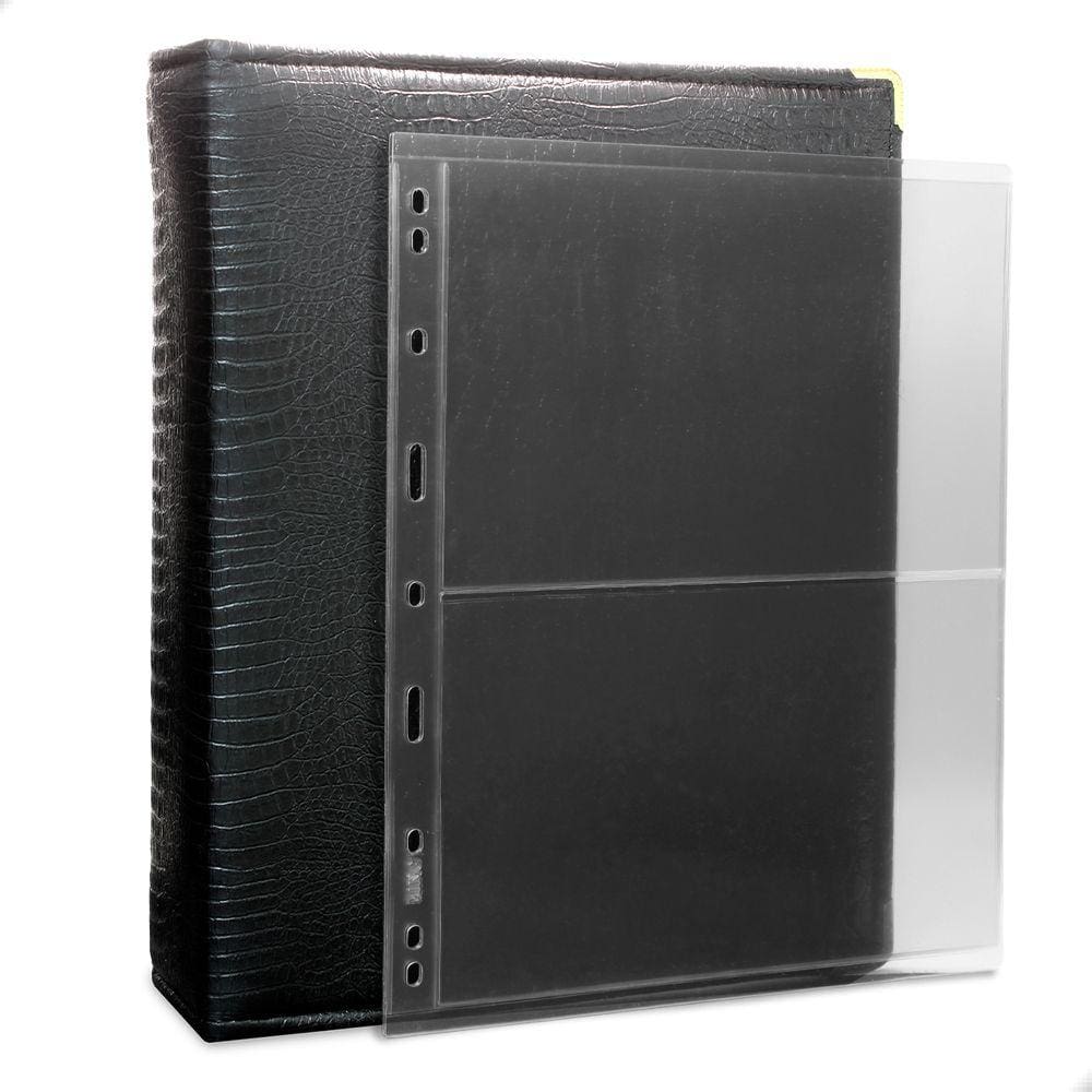 Álbum Fichário 50 Folhas Para Cédulas 2 Espaços 28x21 Cobra Fosco XL