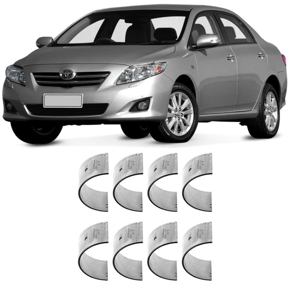 Bronzina Casquilho Biela 0.50 Toyota Corolla 1.6 1.8 16V 2002 a 2013 Metal Leve BB507