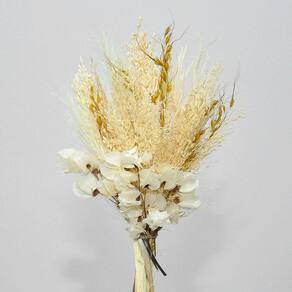 Buquê de flores desidratadas decoração capim branco