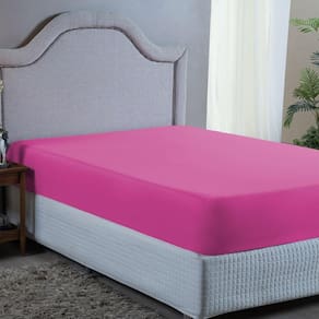 Lençol King Avulso Com Elástico Premium Micro Percal 400 Fios Liso Pink