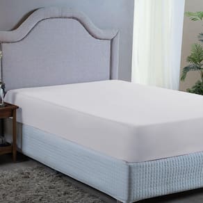 Lençol King Avulso Com Elástico Premium Micro Percal 400 Fios Liso Branco