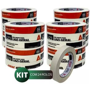 Kit 24 Fitas Crepe USO Geral 18MM X 50M Adere
