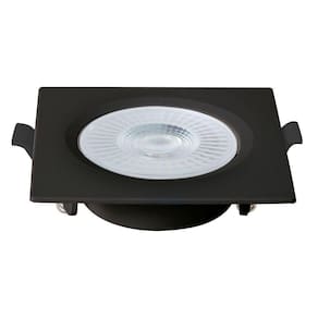 Spot Embutir Quadrado 94mm Recuado 6w 3000k Preto Preto - Bivolt