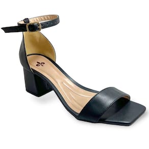 Sandália Feminina Comfort Salto Bloco Grosso Preta