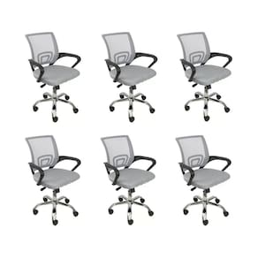 Kit 6 Cadeiras de Escritório Begonia Tela Mesh Ergonômico