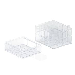 Caixa Organizadora Bisotê 8 Divisórias 18x15x10 CM Cristal