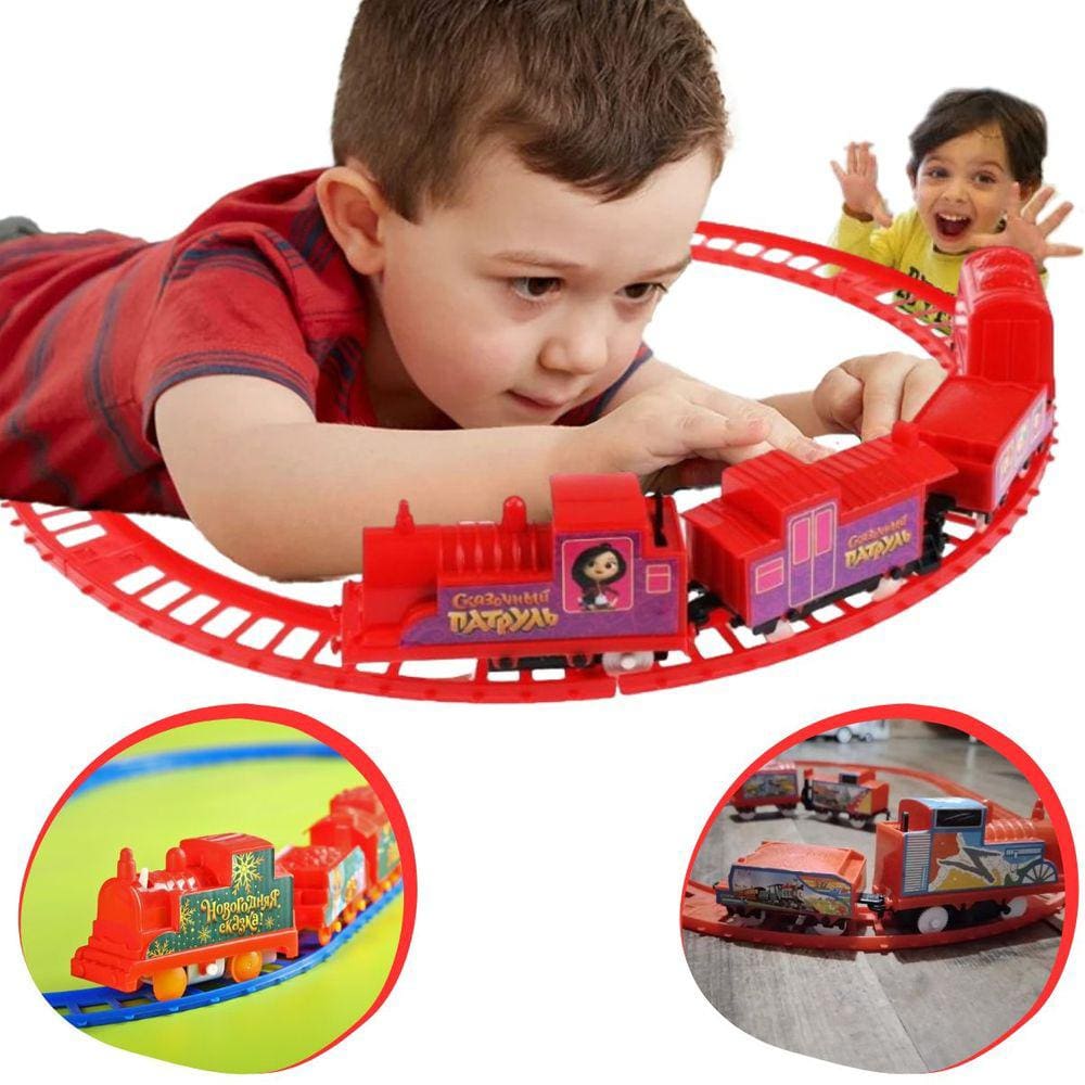 iHaHa Conjunto de Trem Trenzinho Eletrico 3 Carros e 10 Trilhos Preto -  Dular