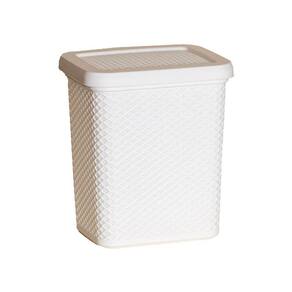 Lixeira Línea 3,5L Branca Cesto Multiuso Com Tampa 21Cm
