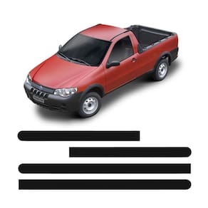Friso Lateral Fiat Strada Preto Fosco - Top Mix