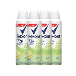 Kit Desodorante Aerosol Rexona Erva Doce Feminino 150ml - 4 Unidades