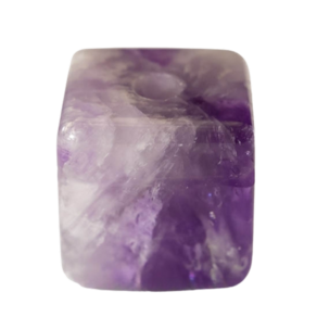 Colar Pedra Cubo Ametista Difusor Aromaterapia Ranhurado