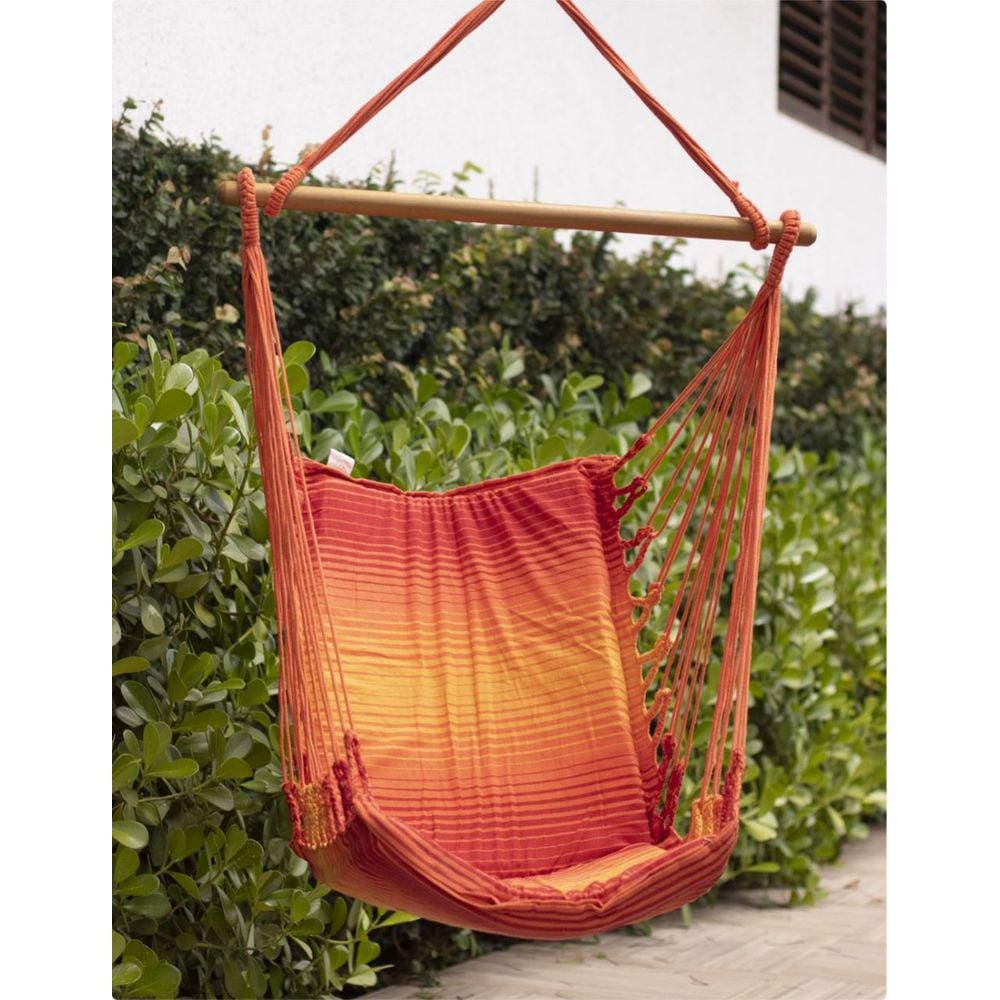 Rede Cadeira de Descanso Estofada de Algodão 1,30 x 0,85 Modelo MariposaAmarela-Hale