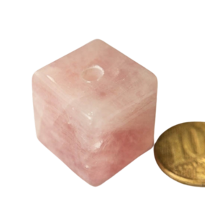 Colar Pedra Cubo Quartzo Rosa Difusor Aromaterapia Ranhurado