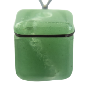 Colar Pedra Quartzo Verde Difusor Aromaterapia Ranhurado