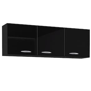 Armario Aereo 3 Portas 120 cm 843 Preto POQQ