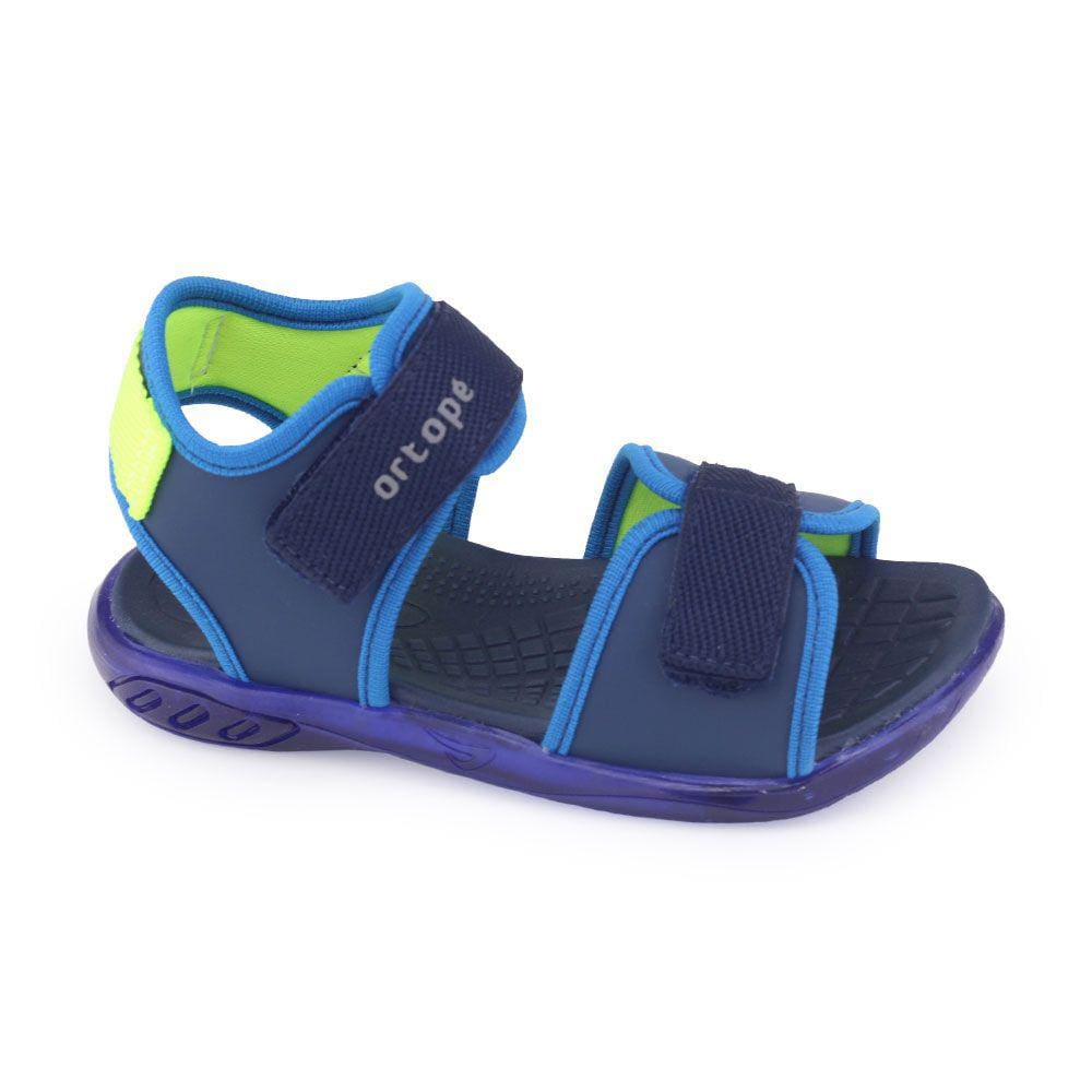 Sandália Papete Ortopé 24800029 Inf tiras aderentes luzes