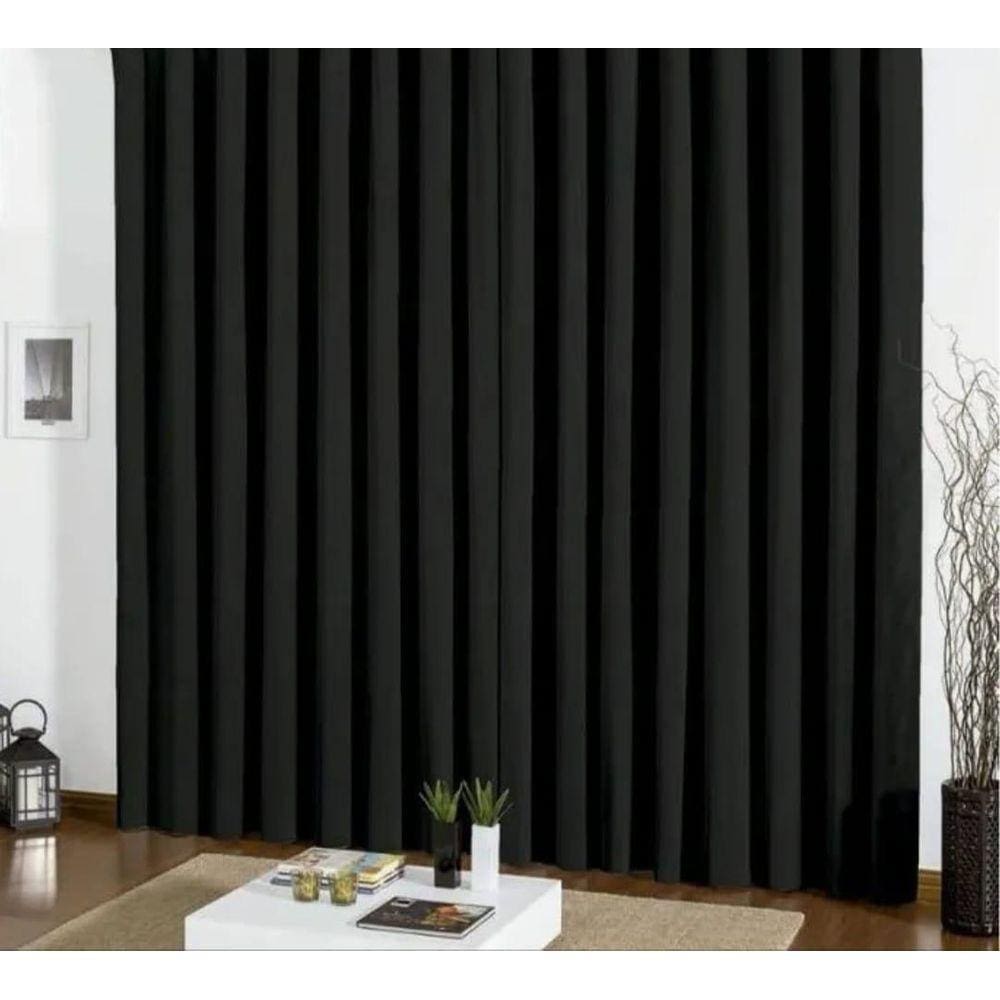Cortina Blackout 2,20Larg X 1,30Alt Trilho Suiço Preta