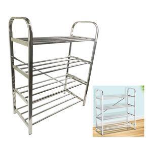 Sapateira Prateleira 4 Andares Inox Organizaçao 12 Pares Sapato Calçado Tenis Santalia