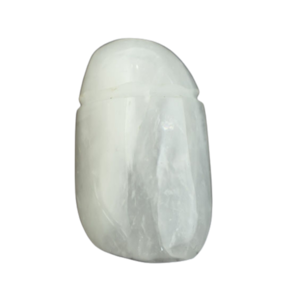Colar Pedra Quartzo Leitoso Rolado Difusor Aromaterapia