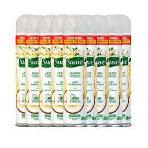 Kit Desodorante Aerosol Suave Jasmim E Coco 200ml - 9 Unidades