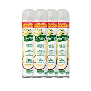Kit Desodorante Aerosol Suave Jasmim E Coco 200ml - 4 Unidades