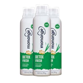 Kit Desodorante Aerosol Monange Detox - 90g - 3 unidades