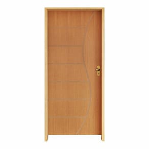 Kit Porta De Madeira 62 x 2.10 Friso Belíssima 12 Bat. Misto 11cm Fech. Externa Lado Direito - Hale