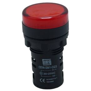 Sinaleiro MonoBloco Weg Led Vermelho Furo 22.5 220v