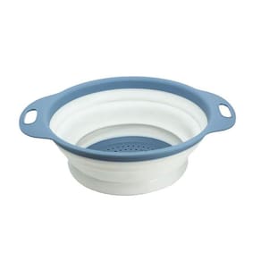 Escorredor para Alimentos em Silicone Retrátil  - Azul - OIKOS