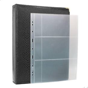 Álbum Fichário 40 folhas para Cédulas 3 Espaços Aba 32x24 Ziper Cobra GG