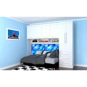 Guarda Roupa Modulado Solteiro 6 Portas e 3 Gavetas Bélgica/America Branco - Mopar