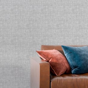 Papel de parede 3D Auto Colante efeito tecido linho cinza Realista Decorativo Vinil Quarto 18m