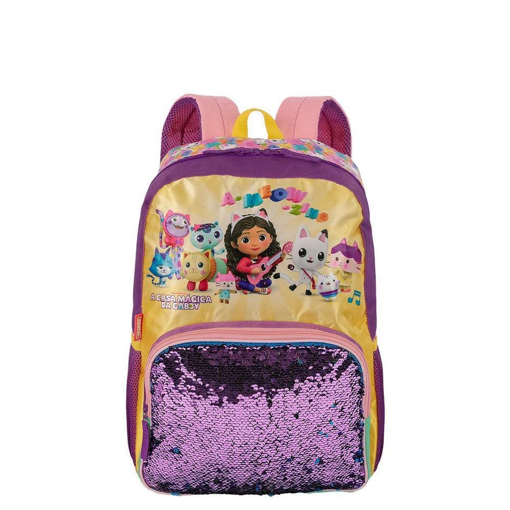 Mochila Gabby M Plus Meow Colorido Grande