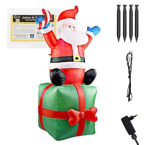 Papai Noel Inflável Sentado no Saco de Presente 190cm Bivolt