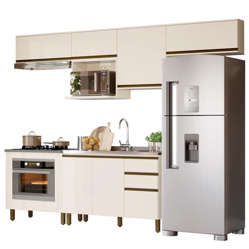Cozinha Modulada Connect 7 Peças com Balcão Forno - Móveis Henn